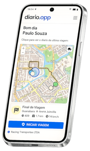 Aplicativo Diário de Bordo Diario App no celular